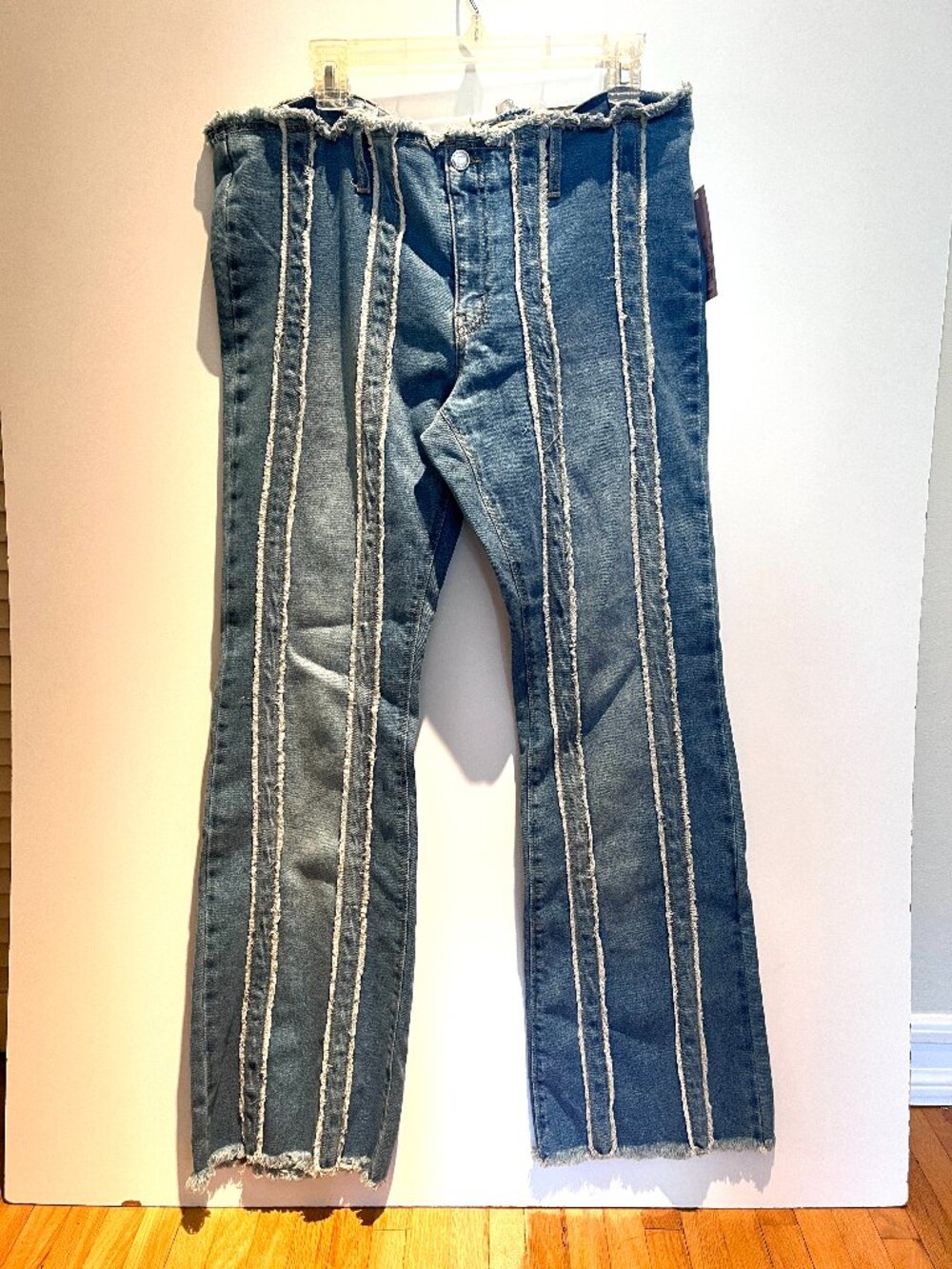 NWT Wild Fable Womens Size 18 Low Rise Flare Blue Jeans Exposed Seam Raw Hem